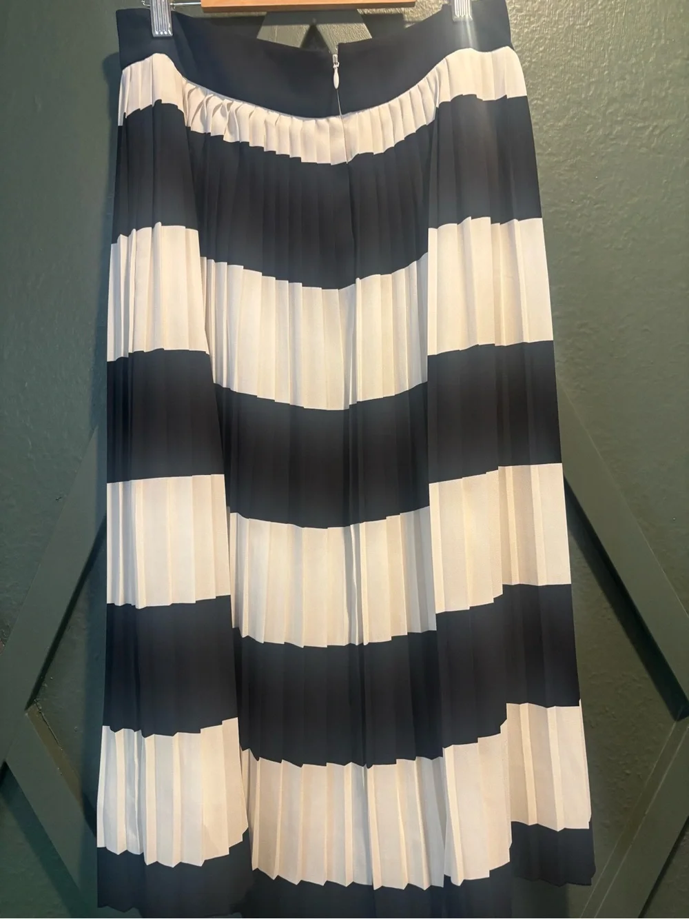J.Crew| navy and white midi skirt